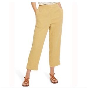 Madewell Lightspun Tapered Huston Pull-On Crop Pants in cotton gauze